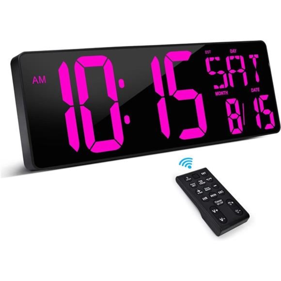 Large Digital WallClock with Remote Control16.5 Inch LED Large Display Count Up
